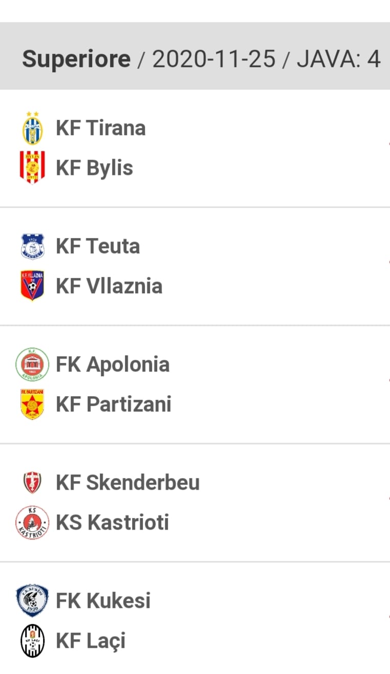 FK Kukesi Partizani Tirana Kategoria Superiore KF Bylis 