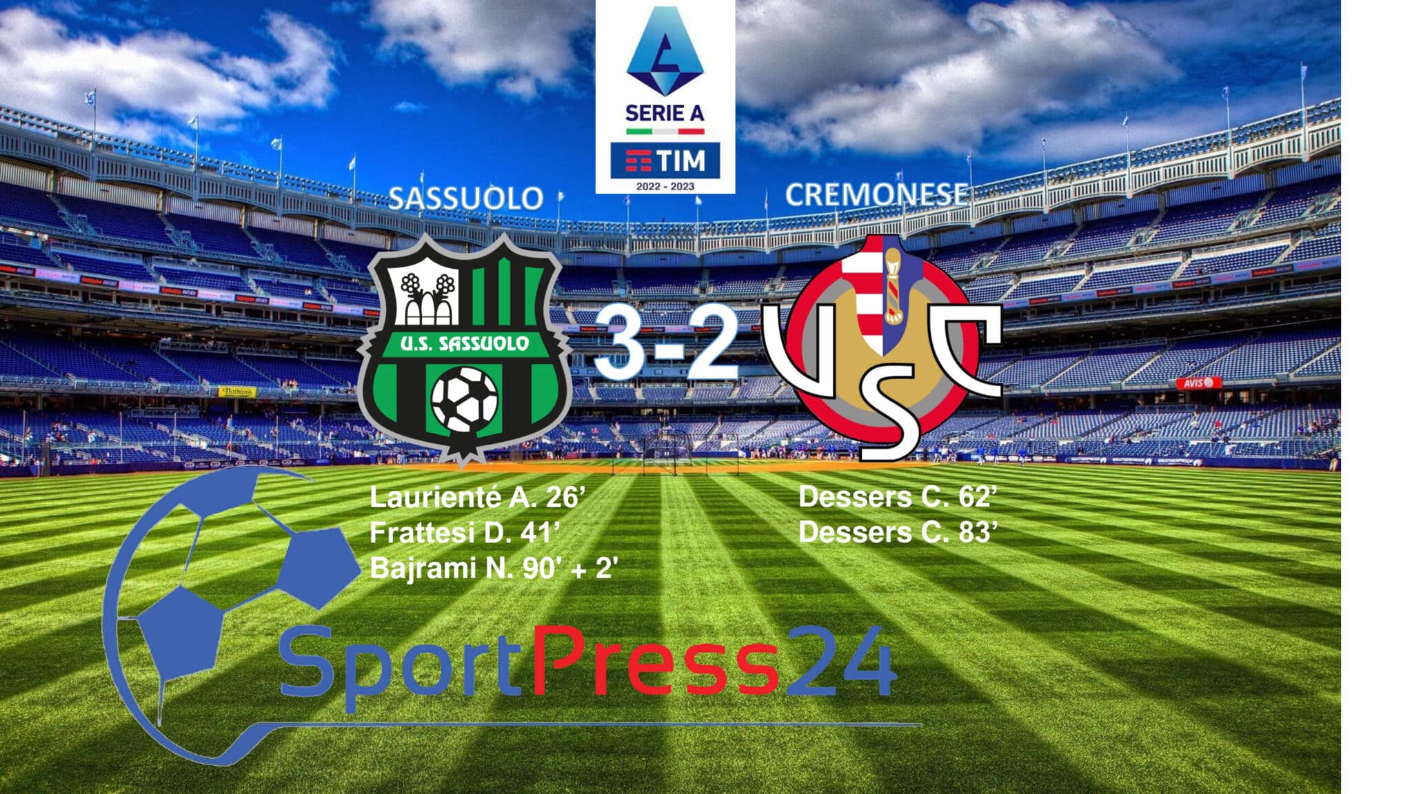 Le pagelle di Sassuolo-Cremonese (immagine a cura di Orazio Bellinghieri)