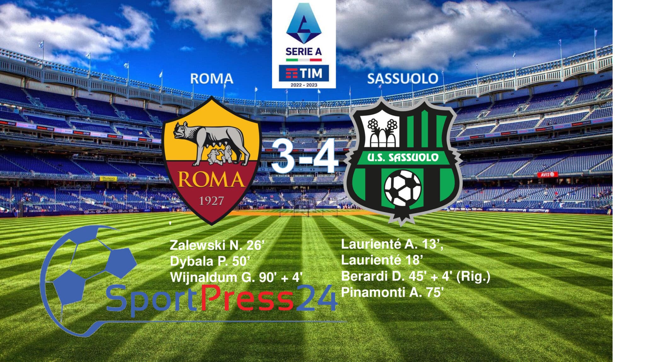 Serie A: Roma-Sassuolo 3-4 (immagine a cura di Valerio Giuseppe Bellinghieri)