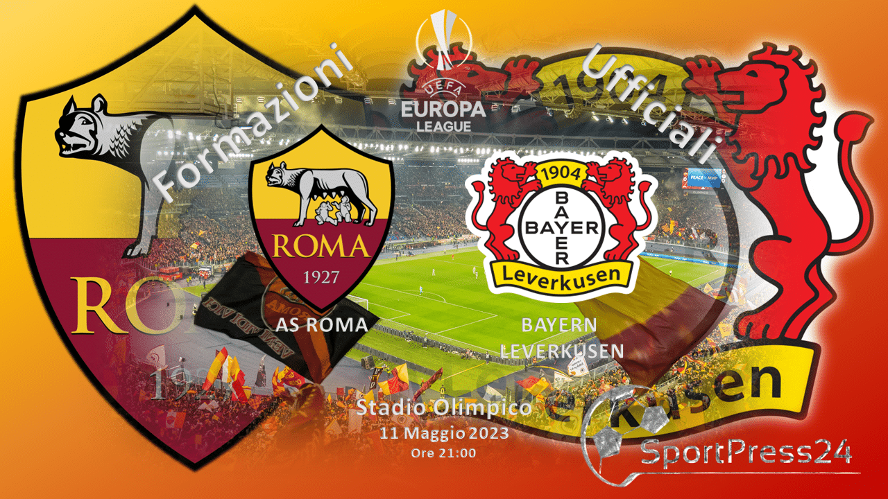 Formazioni ufficiali di Roma-Bayern Leverkusen (immagine a cura di Orazio Bellinghieri)