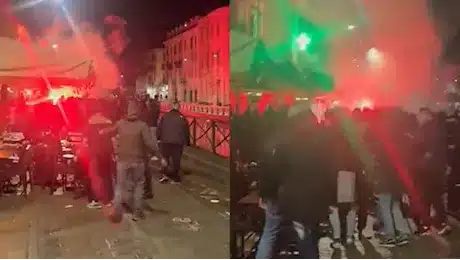 Momenti degli scontri a Milano