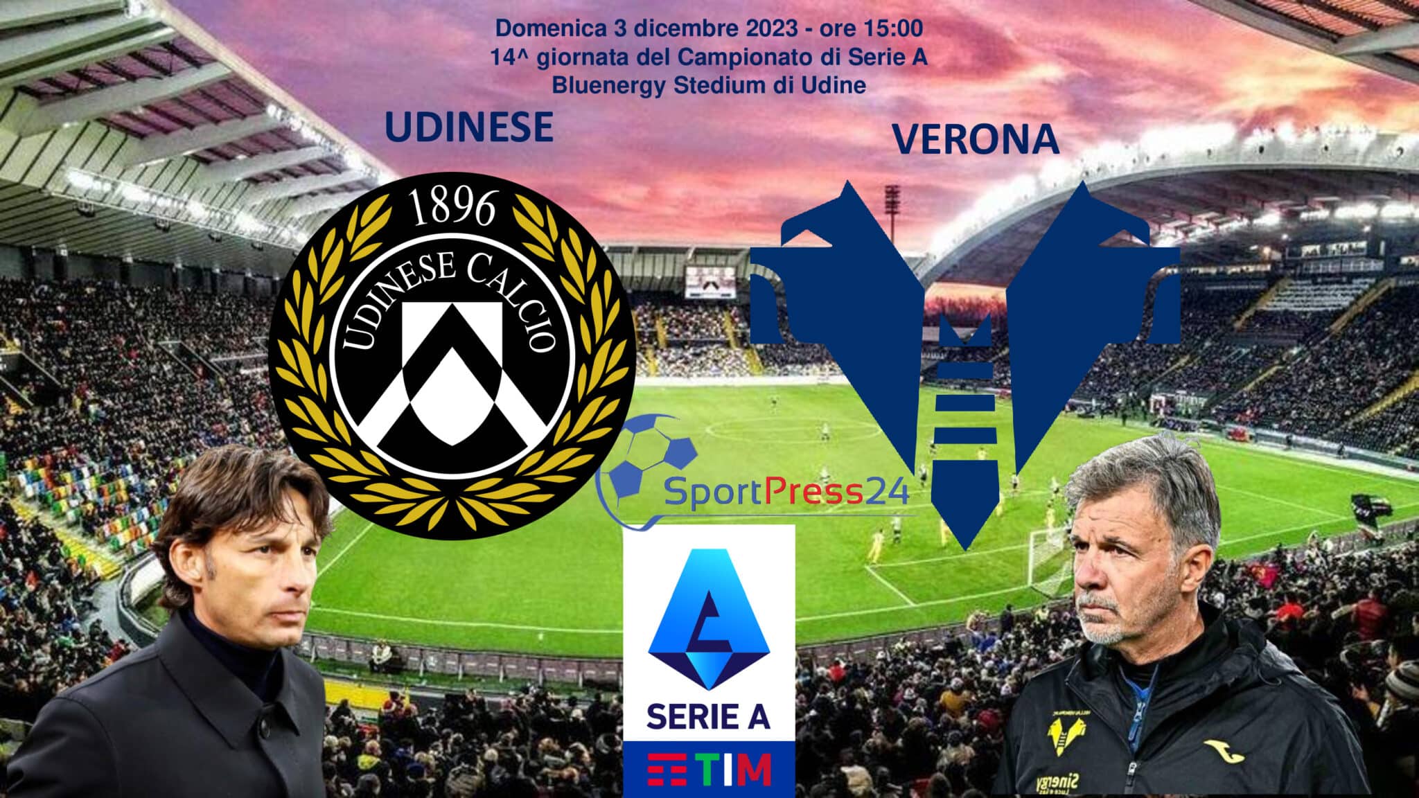 Serie A, le formazioni ufficiali di Udinese-Verona (Immagine a cura di Orazio Bellinghieri)