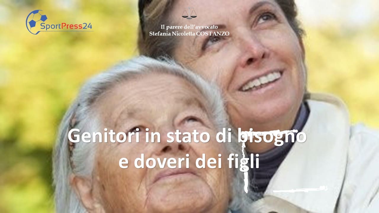 Genitori in stato di bisogno e doveri dei figli (immagine di copertina a cura della Redazione)