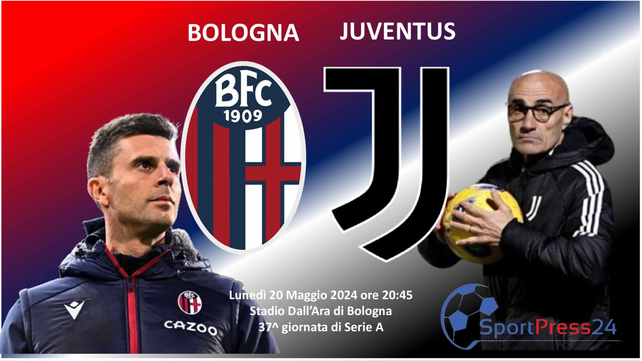 Le formazioni ufficiali di Bologna - Juventus (Immagine a cura di Orazio Bellinghieri)