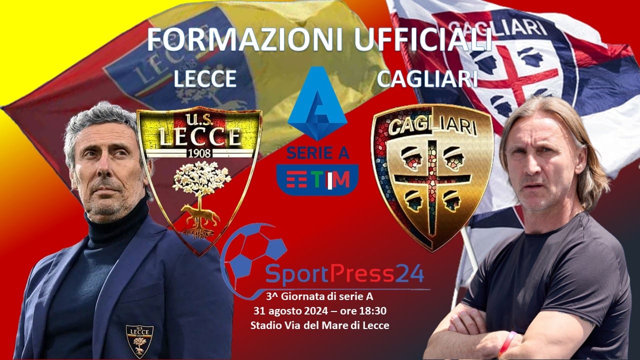 Lecce - Cagliari Formazioni (Immagine a cura di Valerio Giuseppe Bellinghieri)