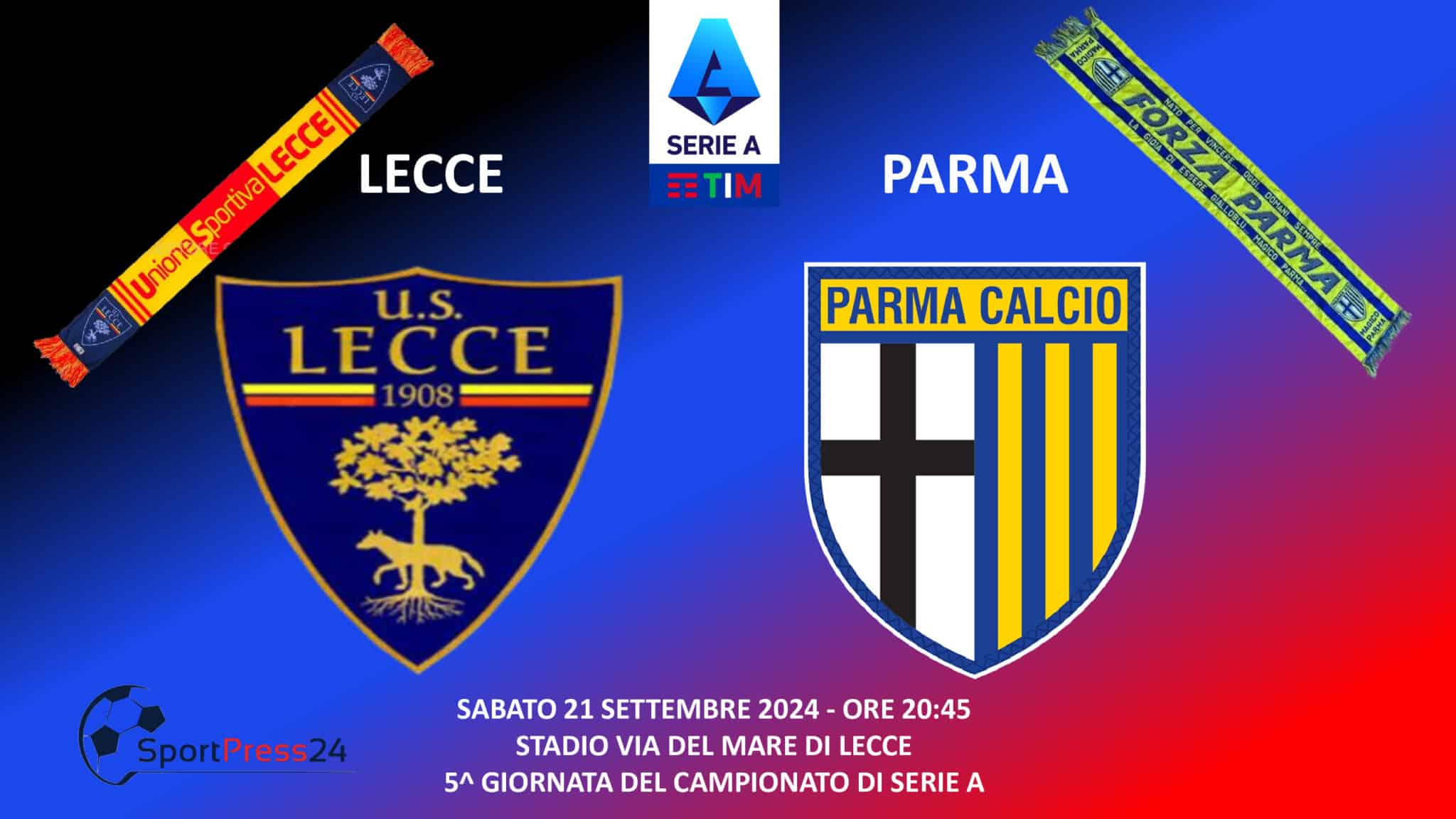 Formazioni ufficiali di Lecce - Parma (Immagine a cura di Valerio Giuseppe Bellinghieri)